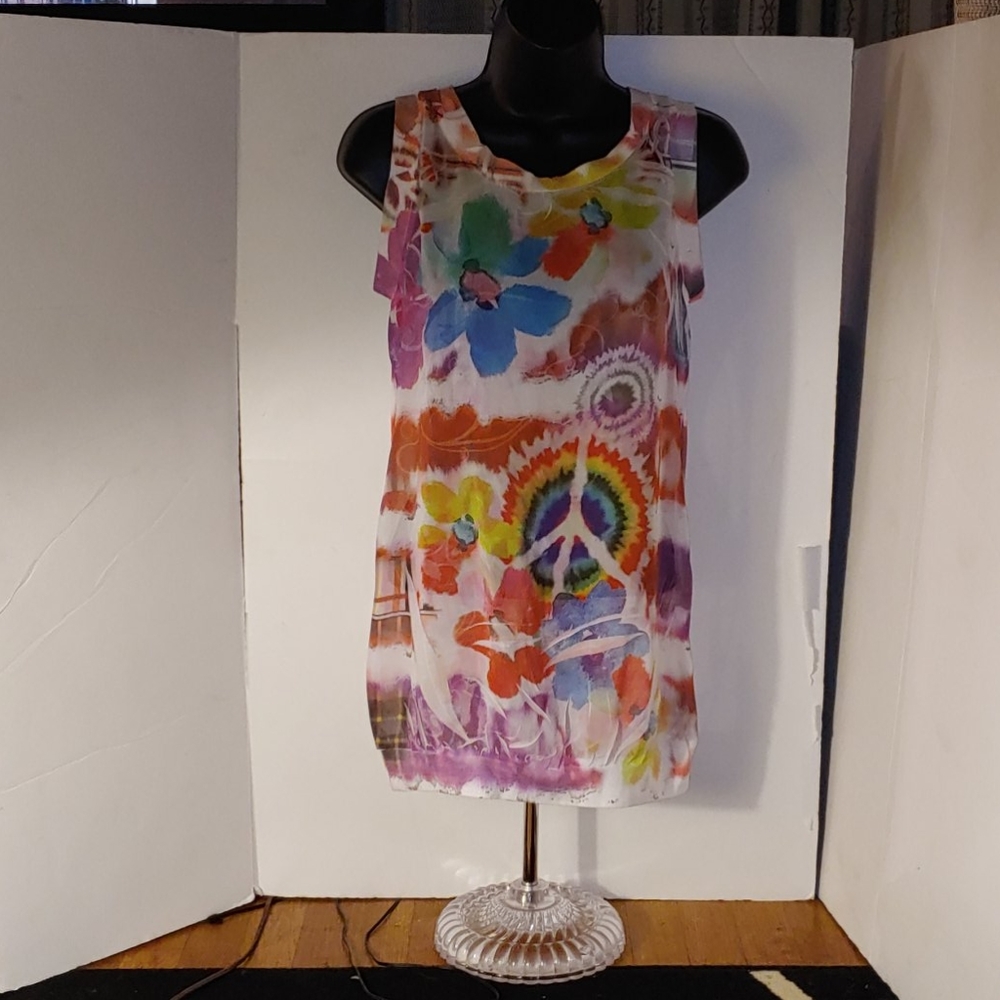 C-gen Tie dyed Peace Sign Tank Top